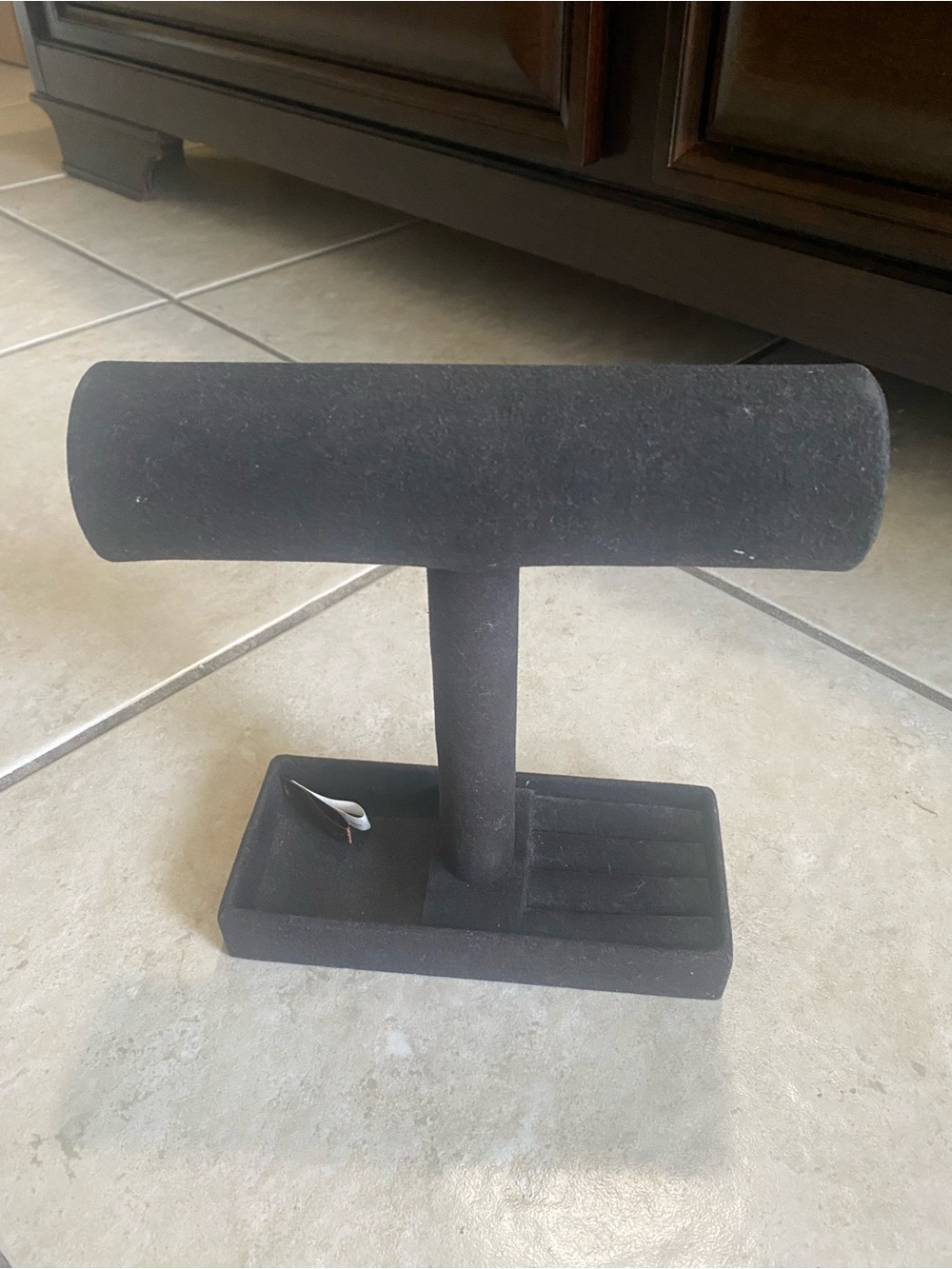 Black Jewelry T-Bar Display Stand - Velvet Home Accents